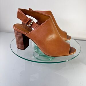 14th & Union Asher Heel Sandals Brown Faux Leather Slingback Nordstrom